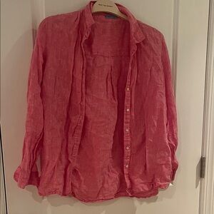 j McLaughlin Casual Pink Linen Button Down Shirt